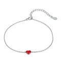 Anel de prata 925 colar de brinco joias coração vermelho feminino anéis anel aberto ajustável de prata esterlina